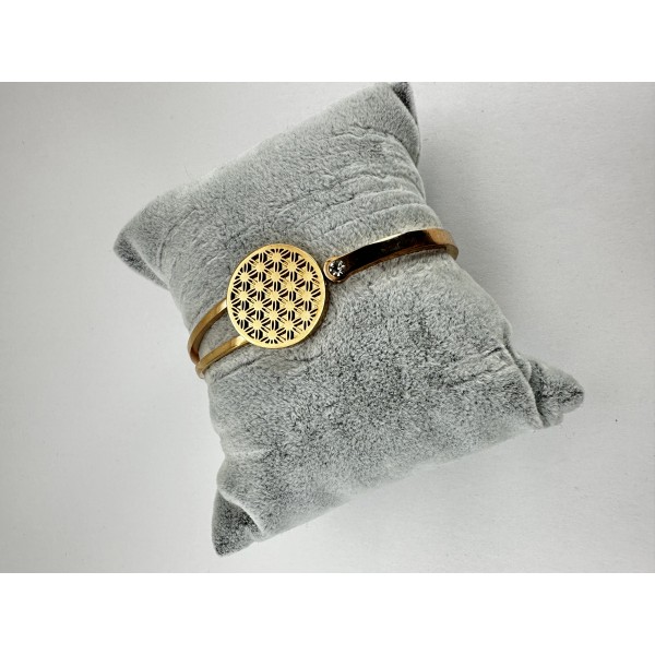 Bronz Yuvarlak Desenli Bileklik 